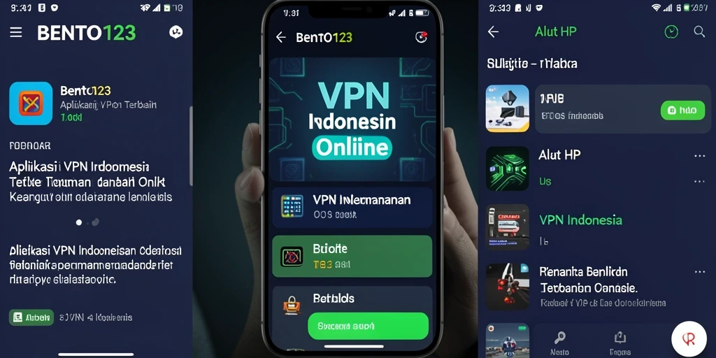 Tampilan antarmuka BENTO123 dengan fitur-fitur VPN yang mudah digunakan.