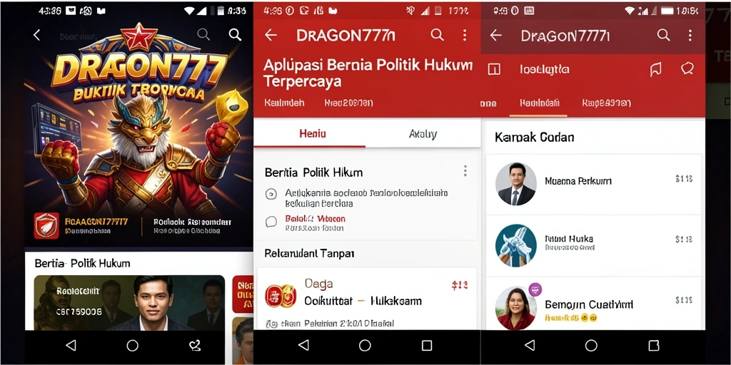 Screenshot DRAGON777 dengan tampilan berita politik dan hukum.