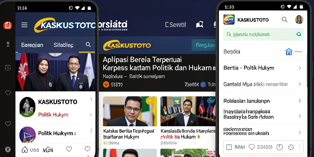 Antarmuka KASKUSTOTO yang menampilkan berita politik dan hukum terkini.
