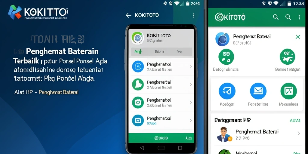 Antarmuka KOKITOTO yang sederhana dan fungsional untuk penghemat baterai.