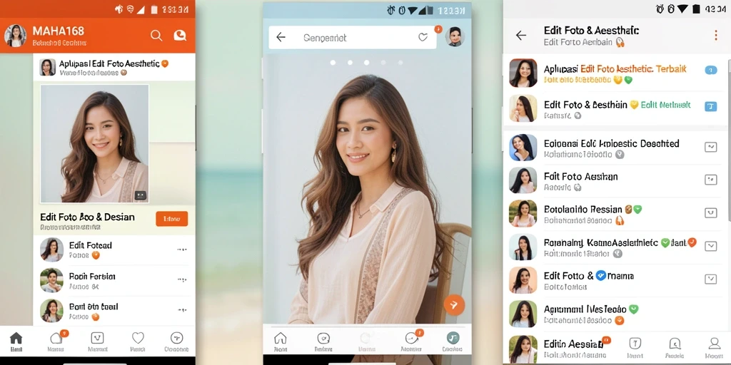 Antarmuka aplikasi MAHA168 yang elegan dan mudah digunakan untuk editing foto.