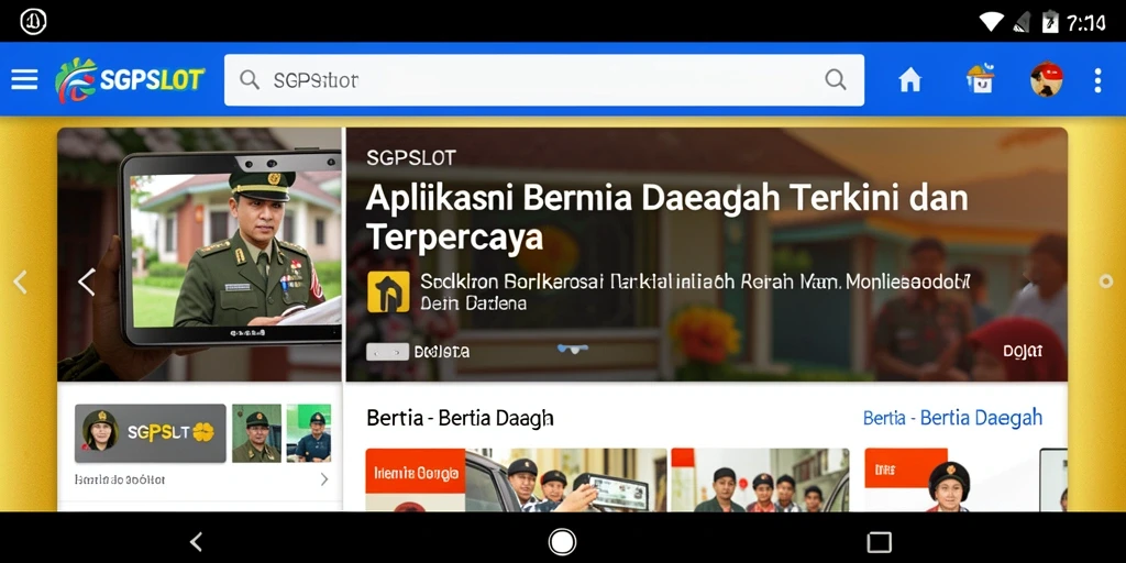 Tampilan antarmuka aplikasi SGPSLOT yang informatif dan menarik.