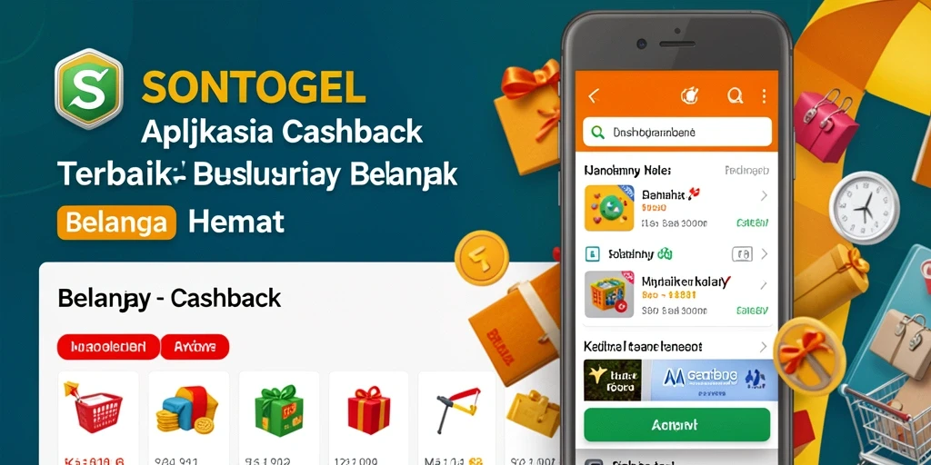 Antarmuka utama SONTOGEL yang menampilkan penawaran Cashback menarik.