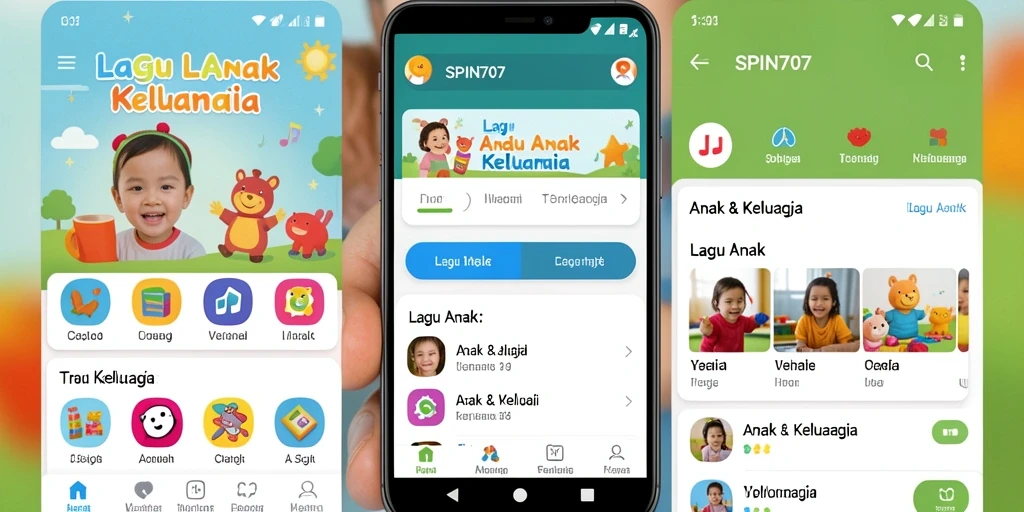 Antarmuka SPIN707 yang menarik dengan berbagai lagu anak.
